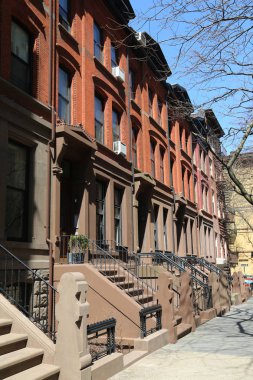 Tarihi Brooklyn Heights mahalle, New York City brownstones 