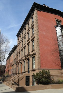 Tarihi Brooklyn Heights mahalle, New York City brownstones 
