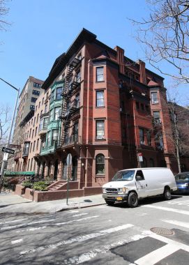 Tarihi Brooklyn Heights mahalle, New York City brownstones.