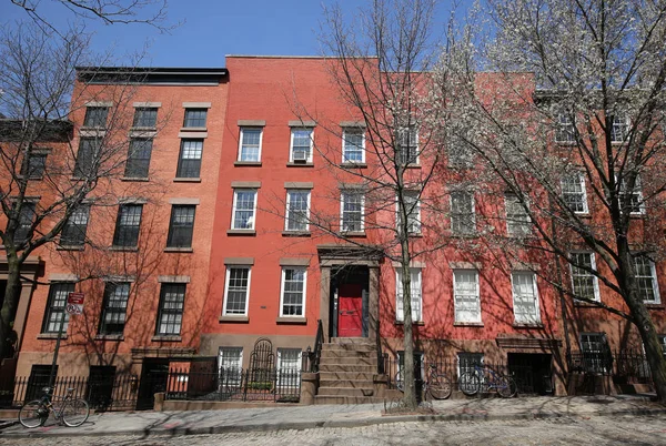 Tarihi Brooklyn Heights mahalle, New York City brownstones. — Stok fotoğraf