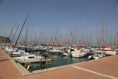 Sailing yachts in Herzliya Marina clipart