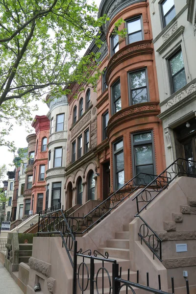 I brownstone di New York nello storico quartiere di Prospect Heights — Foto Stock
