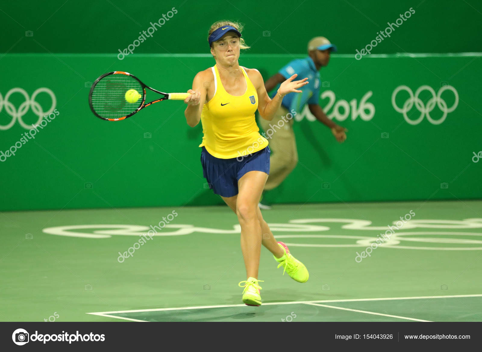 Tennis player Elina Svitolina of Ukraine in action during doubles