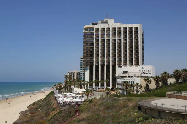 Hoteles en primera línea de playa en Acadia Beach en Herzliya, Israel —  Fotos de Stock