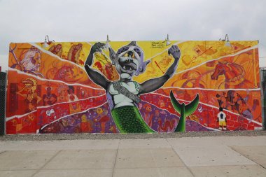 Sokak sanatı cazibe Coney sanat duvarlar Brooklyn Coney Adası bölümünde duvar sanat