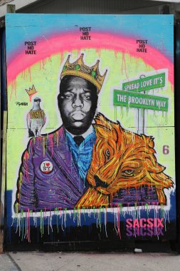 Yeni sokak sanatı cazibe Prospect Park Brooklyn'de Tepedibi duvarlara duvar sanat 