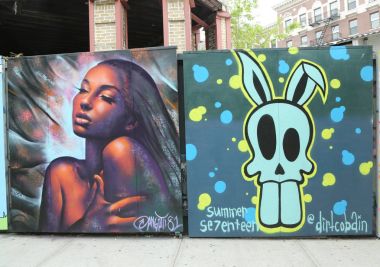 Yeni sokak sanatı cazibe Prospect Park Brooklyn'de Tepedibi duvarlara duvar sanat 