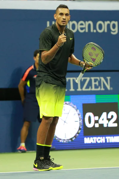 El tenista profesional Nick Kyrgios de Australia en acción durante su tercer partido en el US Open 2016 —  Fotos de Stock