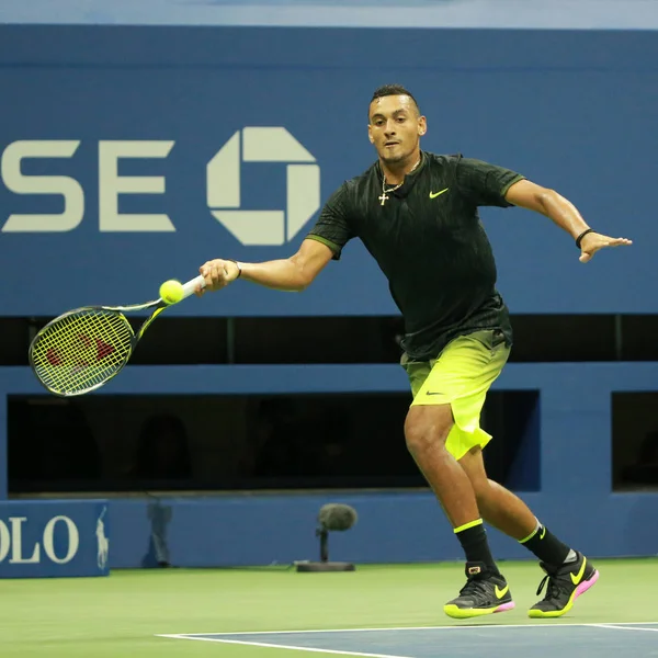 Professional tennis player Nick Kyrgios of Australia in action during his round 3 match at US Open 2016 — Stock Photo, Image