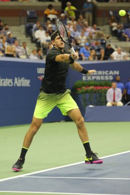 Grand Slam şampiyonu Juan Martin Del Porto Arjantin onun bize açık 2016 yuvarlak 2 maç sırasında eylem