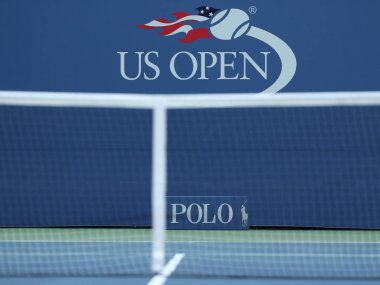 Bize açık Billie Jean King Ulusal Tenis merkezi New York'ta logosu