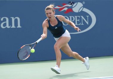 Profesyonel tenis oyuncusu Simona Halep Romanya eylem onun turda dört bize açık 2016 maç