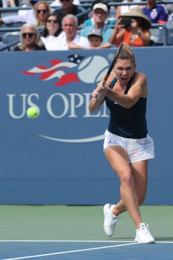 Profesyonel tenis oyuncusu Simona Halep Romanya eylem onun turda dört bize açık 2016 maç