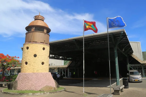 Lighthouse in front of Maurice Bishop International Airport in Grenada — Stock Photo, Image