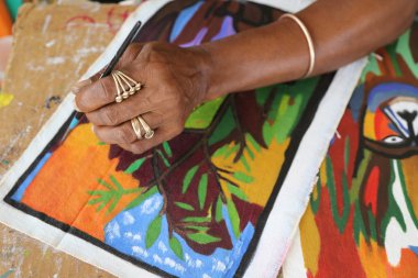 Grand Anse Craft ve Çarşısı Grenada yerel sanatçı.