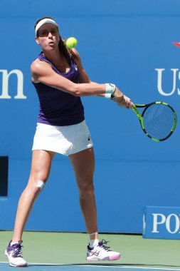 Profesyonel tenis oyuncusu Johanna Konta Büyük Britanya'nın eylem sırasında onun bize açık 2016 yuvarlak dört maç