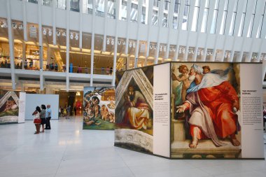 Westfield, New York'taki Dünya Ticaret Merkezi Oculus yer alarak tarafından Michelangelo'nun Sistine Şapel kadar yakın Sergisi