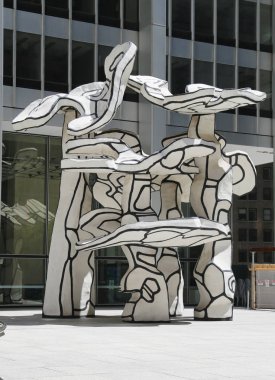  Grup dört ağaç heykel Jean dubuffet chase lower manhattan binası önünde