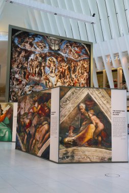 Westfield, New York'taki Dünya Ticaret Merkezi Oculus yer alarak tarafından Michelangelo'nun Sistine Şapel kadar yakın Sergisi