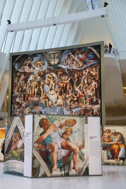 Westfield, New York'taki Dünya Ticaret Merkezi Oculus yer alarak tarafından Michelangelo'nun Sistine Şapel kadar yakın Sergisi