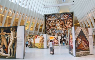 Westfield, New York'taki Dünya Ticaret Merkezi Oculus yer alarak tarafından Michelangelo'nun Sistine Şapel kadar yakın Sergisi