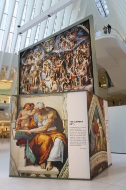 Westfield, New York'taki Dünya Ticaret Merkezi Oculus yer alarak tarafından Michelangelo'nun Sistine Şapel kadar yakın Sergisi