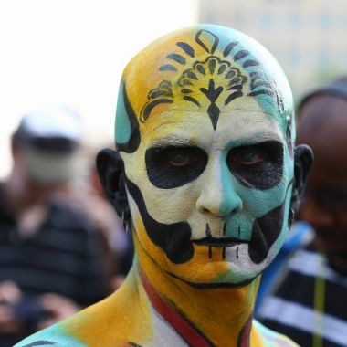 Sanatçılar tüm şekil ve büyüklükte 100 tam çıplak modeller 4 Nyc vücut boyama gündüz boyama