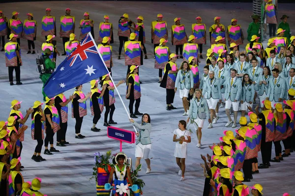 L "équipe olympique australienne a participé à la cérémonie d'ouverture des Jeux Olympiques de Rio 2016 au stade Maracana de Rio de Janeiro — Photo