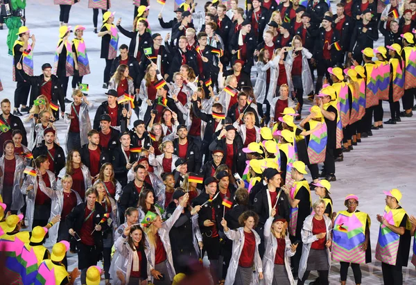 Olympic team Tyskland marscherade in OS Rio 2016 invigning på Maracana stadion i Rio de Janeiro — Stockfoto