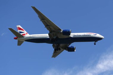 British Airways Boeing 777 New York Jfk Uluslararası Havaalanı'nda iniş için azalan