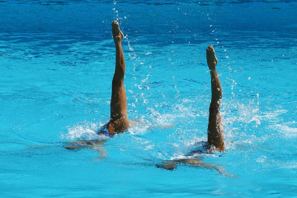 Senkronize yüzme düet Yarışması sırasında