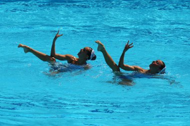 Senkronize yüzme düet teknik rutin 2016 Yaz Olimpiyatları'nda ön yuvarlak sırasında ona Carbonell ve Gemma Mengual İspanya'nın rekabet