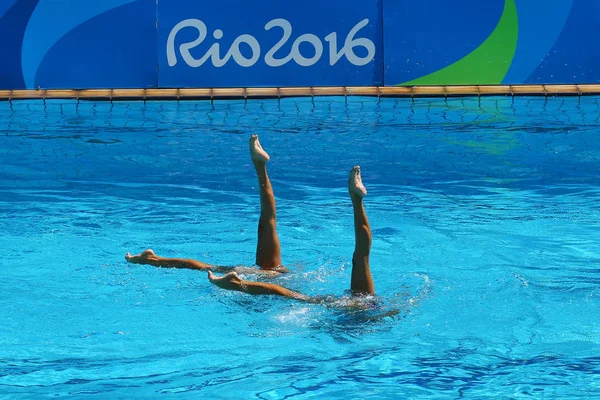 Senkronize yüzme düet teknik rutin 2016 Yaz Olimpiyatları'nda ön yuvarlak sırasında ona Carbonell ve Gemma Mengual İspanya'nın rekabet