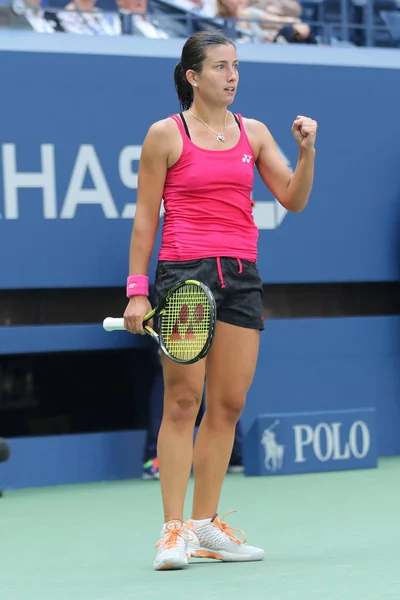Giocatrice professionista di tennis Anastasija Sevastova di Lettonia in azione durante il suo US Open 2016 quarta partita al Billie Jean King National Tennis Center — Foto Stock