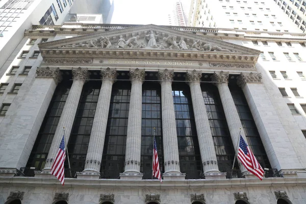 Нью-Йоркська фондова біржа в Манхеттені — стокове фото
