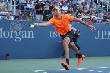 Profesyonel tenis oyuncusu Ivo Karlović Hırvatistan'ın eylem sırasında bize açık 2016 yuvarlak dört maç 