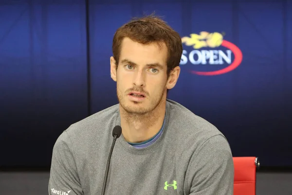 Il campione del Grande Slam Andy Murray della Gran Bretagna durante la conferenza stampa al Billie Jean King National Tennis Center — Foto Stock