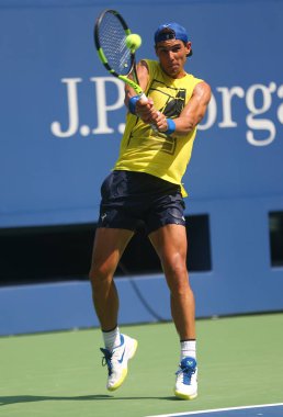 Fifteen times Grand Slam Champion Rafael Nadal of Spain practices for US Open 2017 clipart