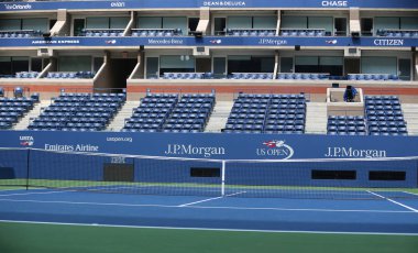 Bize açık Arthur Ashe Stadyumu'nda logosu