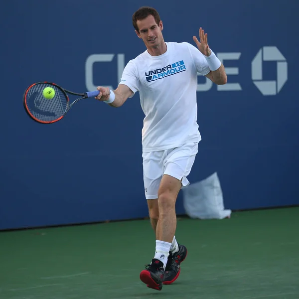 Grand Slam mistrz Andy Murray praktyk dla nas otwarte 2017 — Zdjęcie stockowe