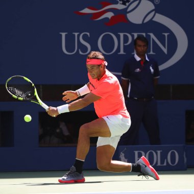 Grand Slam champion Rafael Nadal of Spain in action during his US Open 2017 round 4 match  clipart