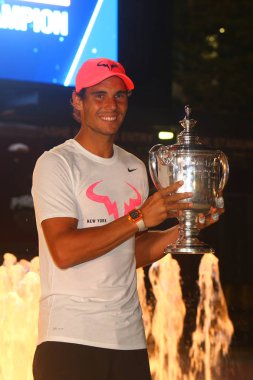 Bize açık 2017 ile Us Open kupa İspanya poz, Rafael Nadal şampiyonu 