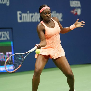  Eylem bize açık 2017 onun yarı final maç sırasında profesyonel tenis oyuncusu Sloane Stephens Amerika Birleşik Devletleri