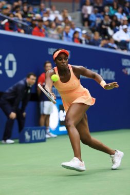  Bize açık 2017 Madison anahtarları karşı onu final maçı sırasında eylem Sloane Stephens Amerika Birleşik Devletleri şampiyonu