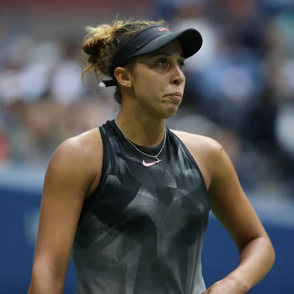 Professionell tennisspelare Madison nycklar av Förenta staterna i aktion under hennes sista match för oss öppna 2017 — Stockfoto