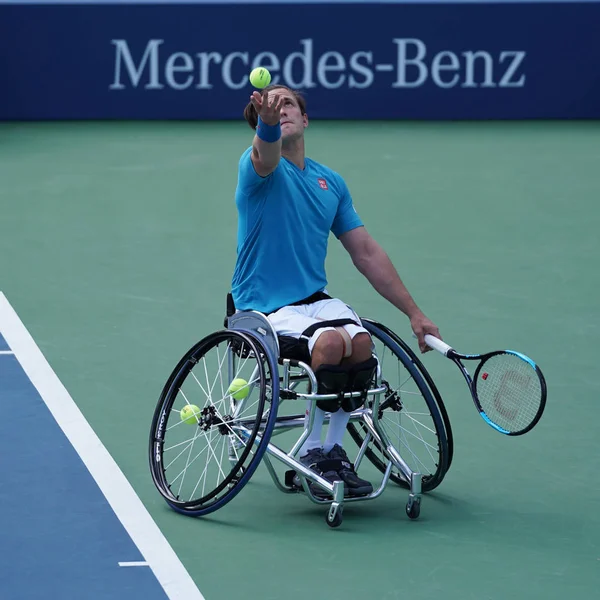 British professional wheelchair tennis player Gordon Reid in action during US Open 2017 Wheelchair Men's Singles semifinal — Stock Photo, Image