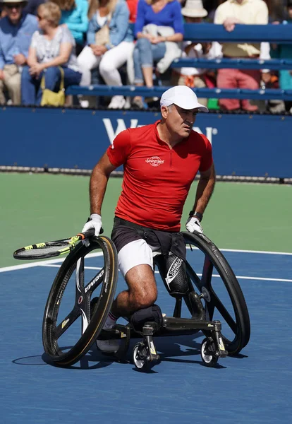 Bizler açık 2017 tekerlekli sandalye erkekler tekler tekerlekli sandalye erkekler tekler yarı final sırasında eylem Stephane Houdet Fransa Şampiyonu 