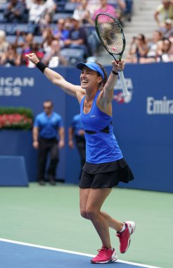 US Open 2017 mixed doubles champion Martina Hingis of Switzerland celebrates victory after final match clipart