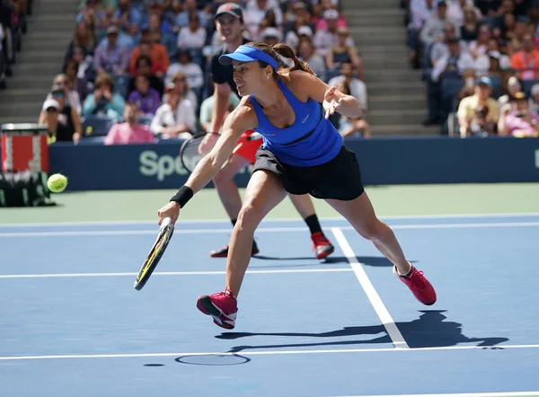 Bize açık 2017 karışık çiftler final maçı sırasında eylem Martina Hingis İsviçre şampiyonu