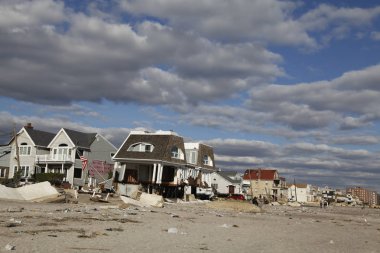 Far Rockaway, New York kasırga Sandy sonrasında sahil evi yok.
